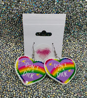 Rainbow heart earrings