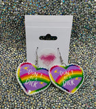 Rainbow heart earrings