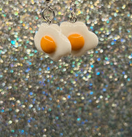 Fried egg earrings