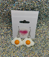 Fried egg earrings