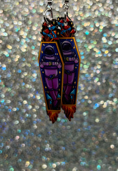 Trippy rocket earrings