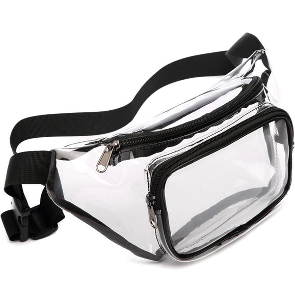Clear black fanny pack